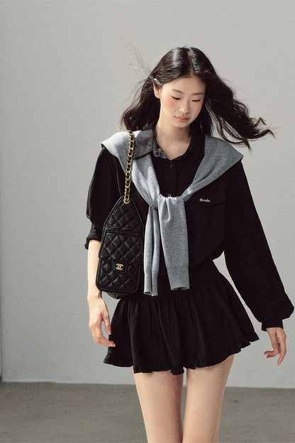 Night Whisper Shirt, Skirt Two-Piece and Jacket Set-Up