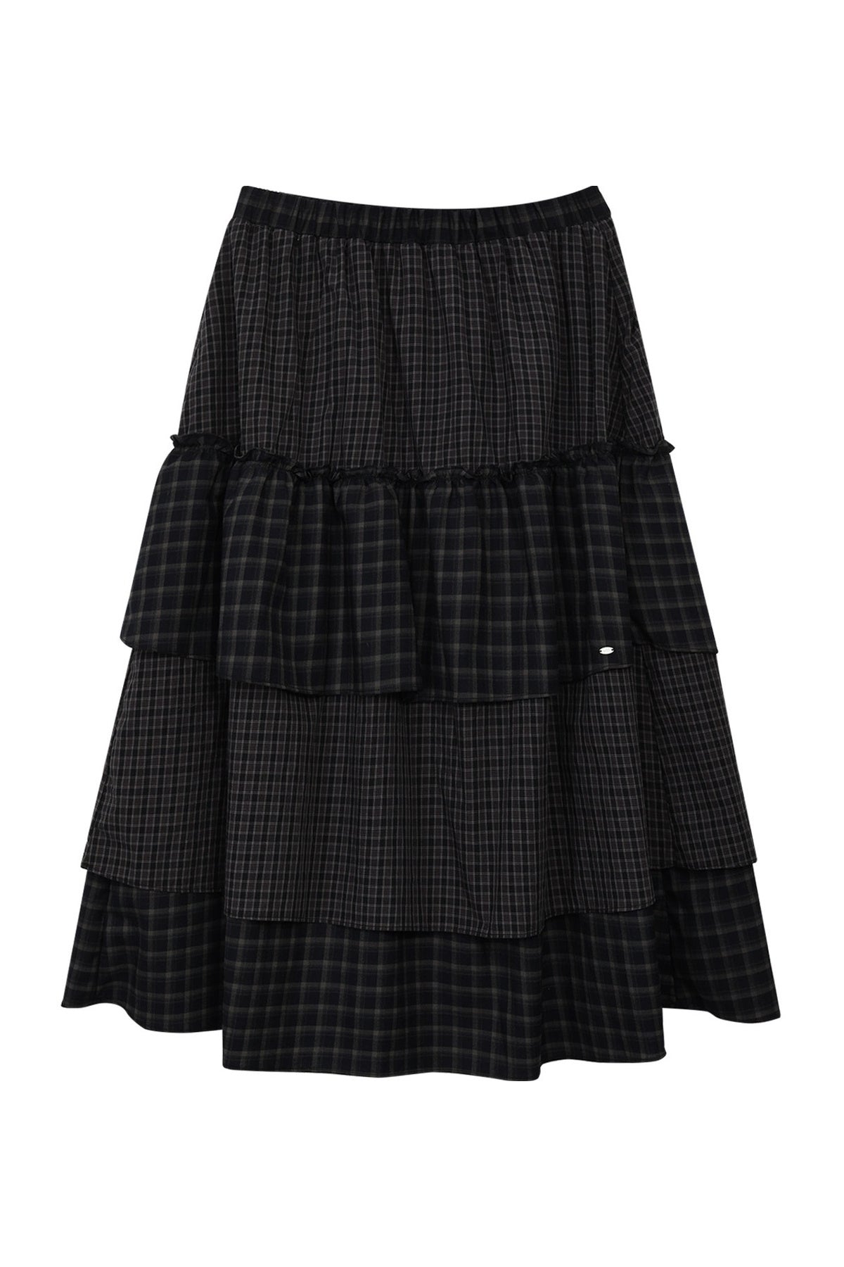 High-Waisted Plaid Cake Skirt