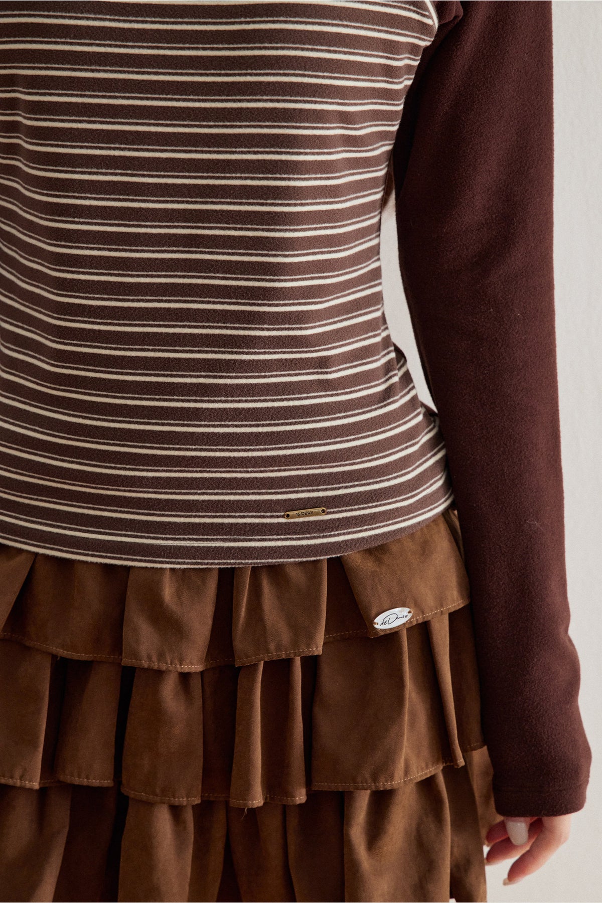 Striped Knit Layered-Look Top
