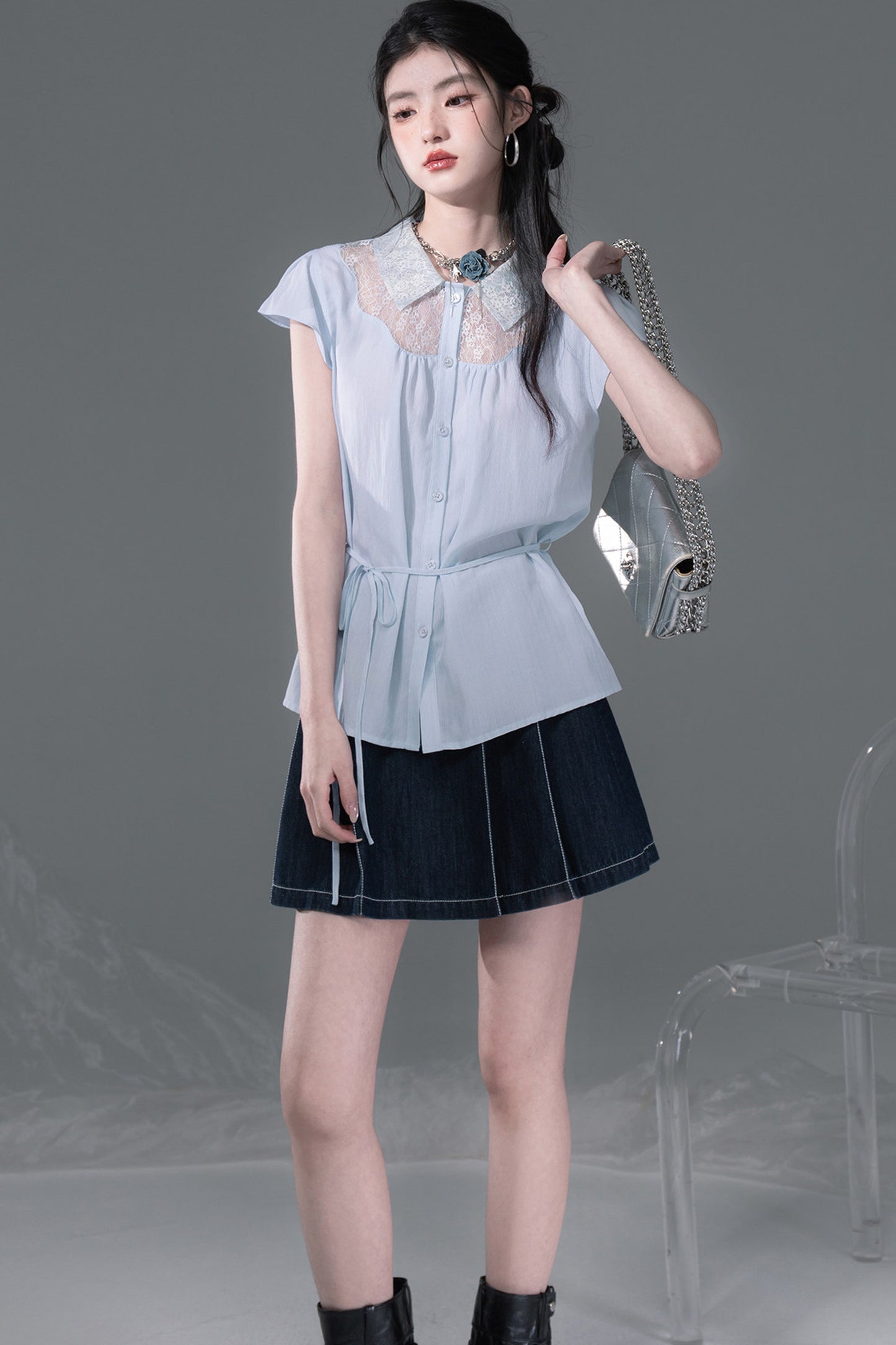 Stream Blue Lyocell Blouse