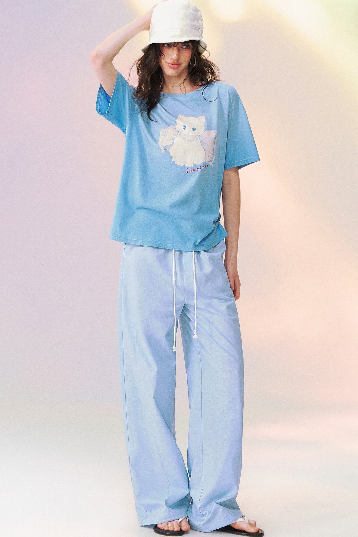 Macaron Color Wide Leg Pants