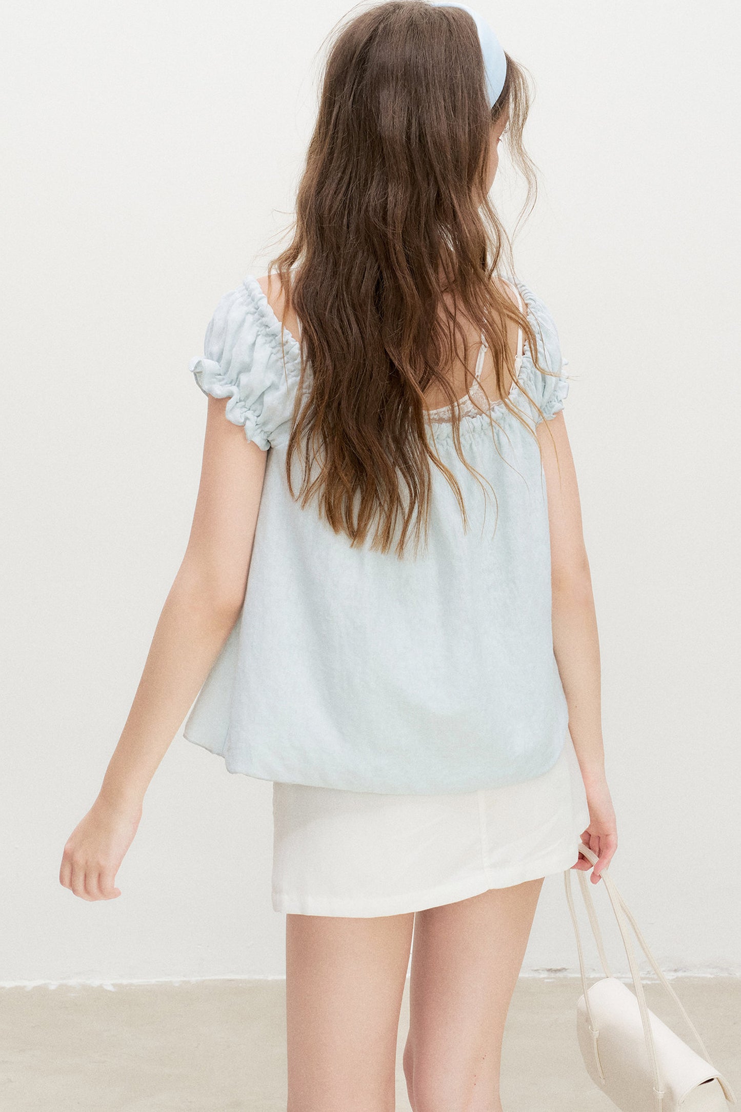 Snowflake Cotton Short-Sleeve Babydoll Top