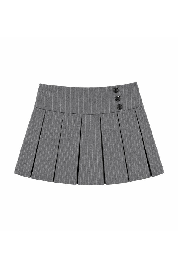Plaid Shirt Cable Vest and Skirt 4-Piece Set-Up