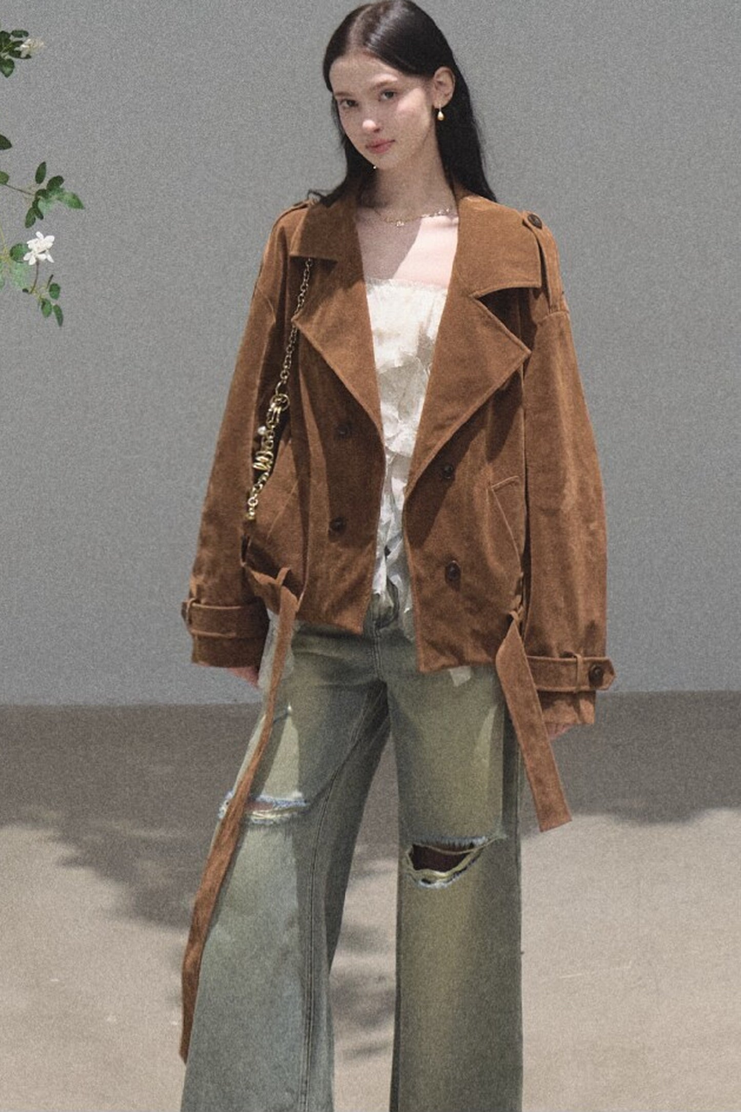 Vintage Distressed Ripped Denim Long Pants