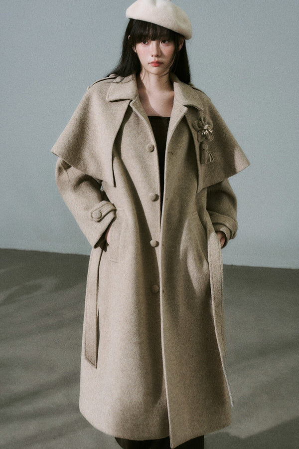 Handmade Floral Wool Coat