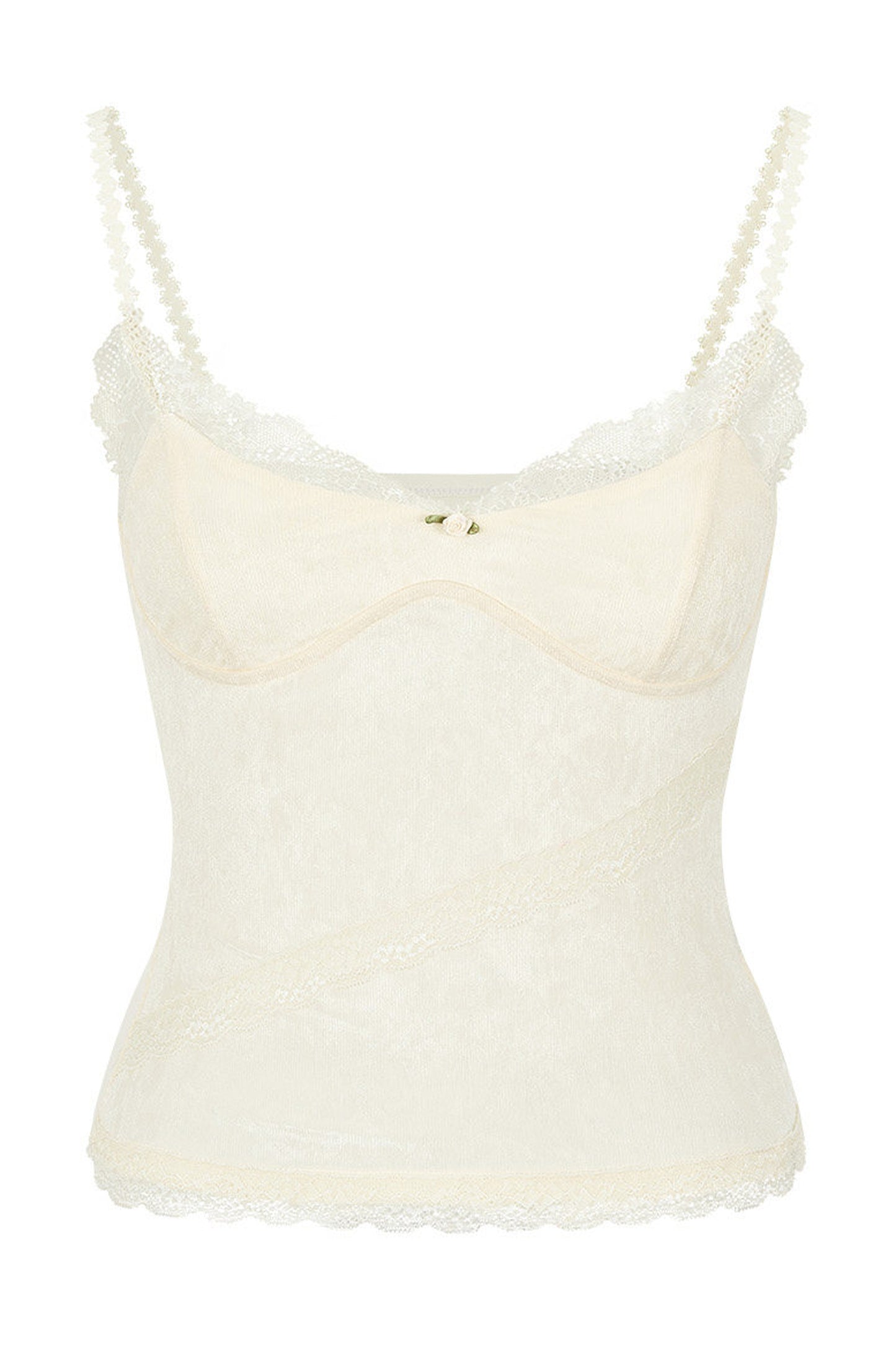 Lace Patchwork Velvet Camisole