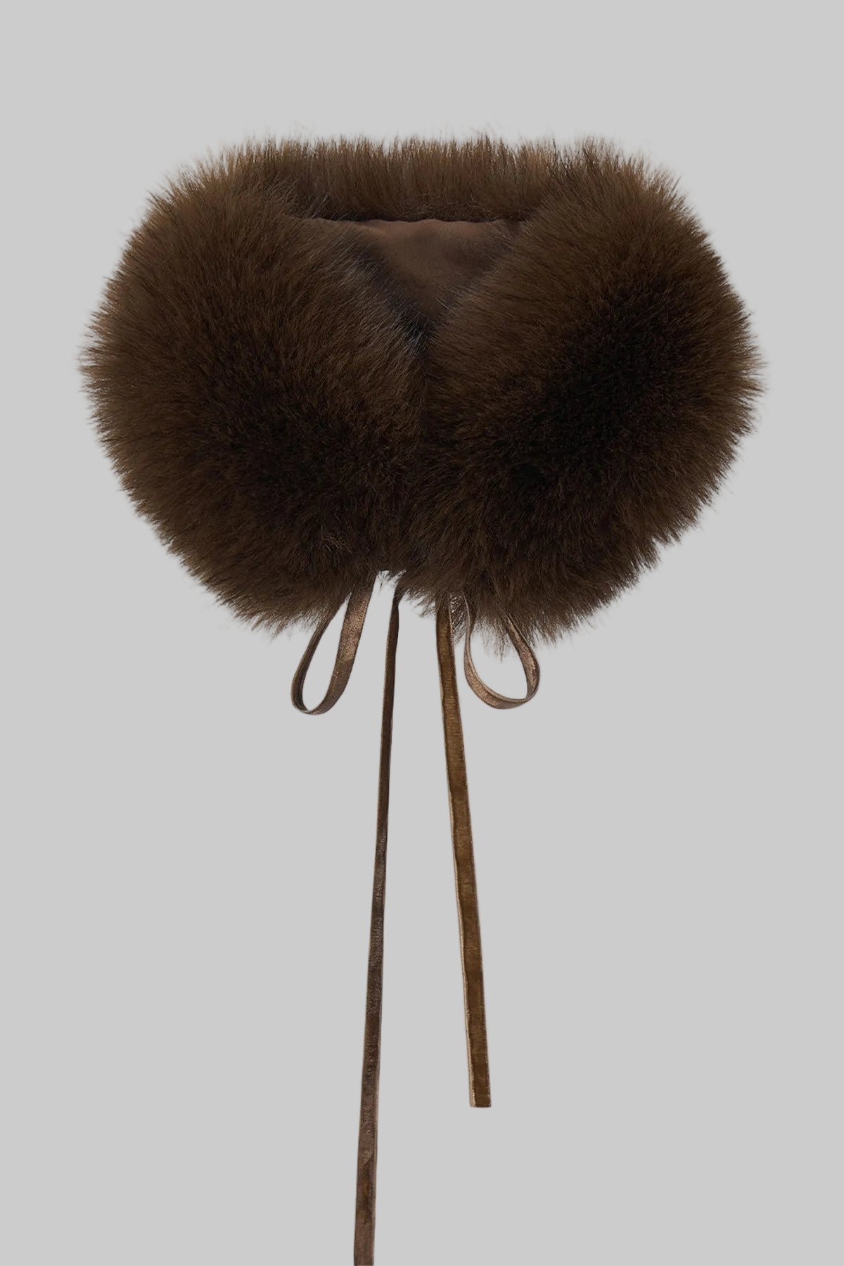 Faux Fox Fur Neck Warmer With Bow