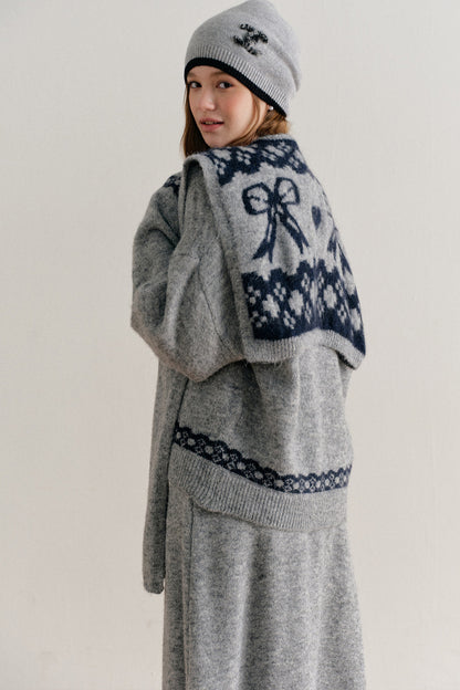Fair Isle Pullover Sweater and A-Line Skirt Set