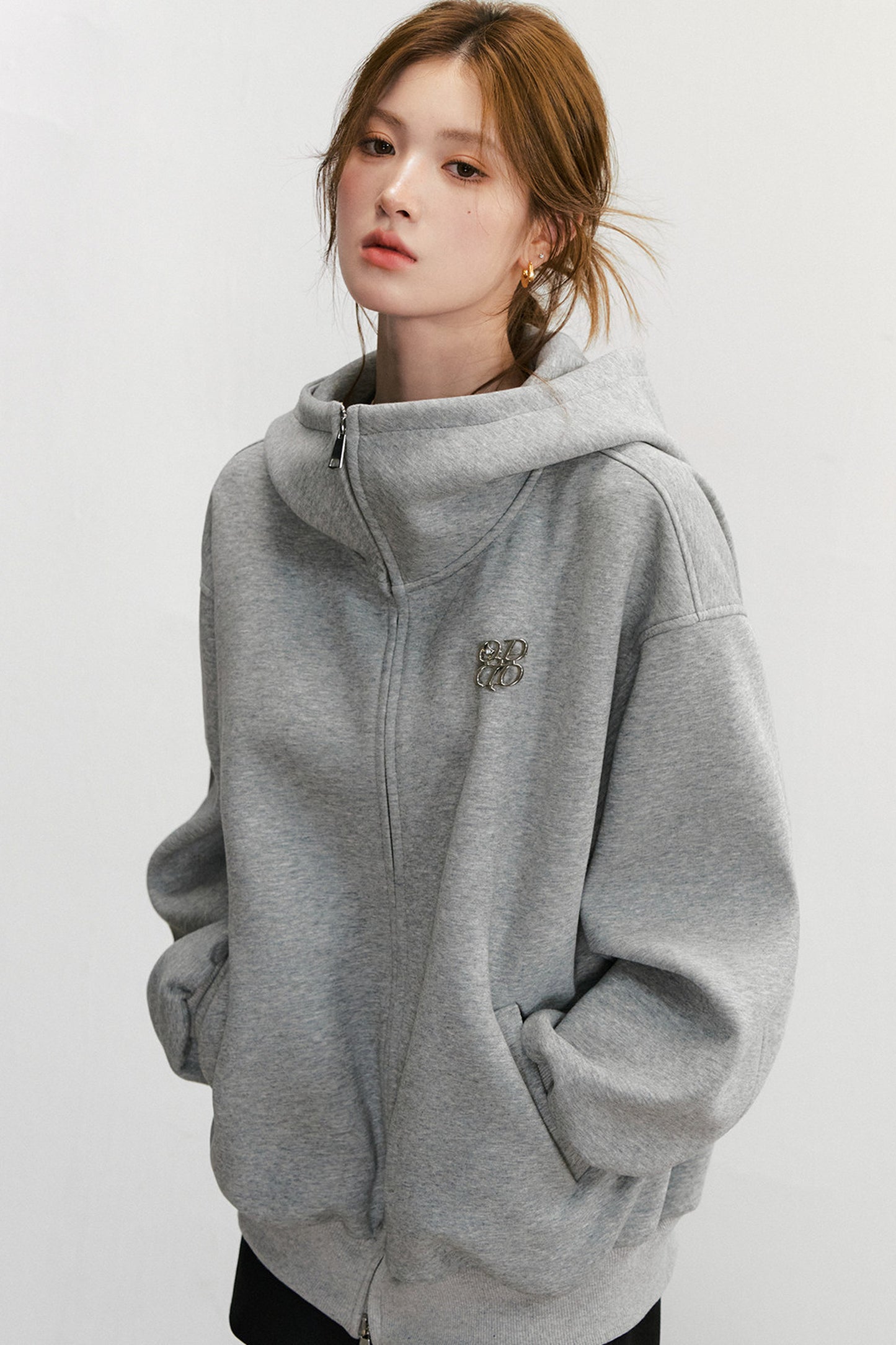 Large Lapel Hooded Cardigan