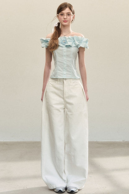 Off-Shoulder Ruffle Shirt