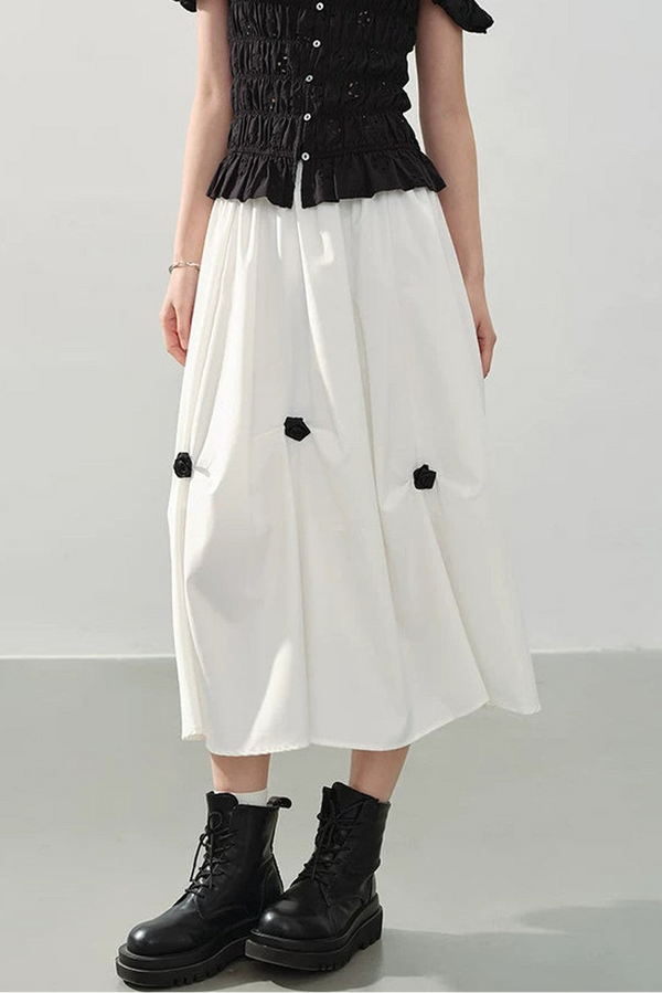 Flower Shadow Pleated Skirt