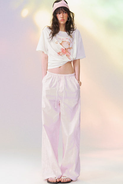 Macaron Color Wide Leg Pants