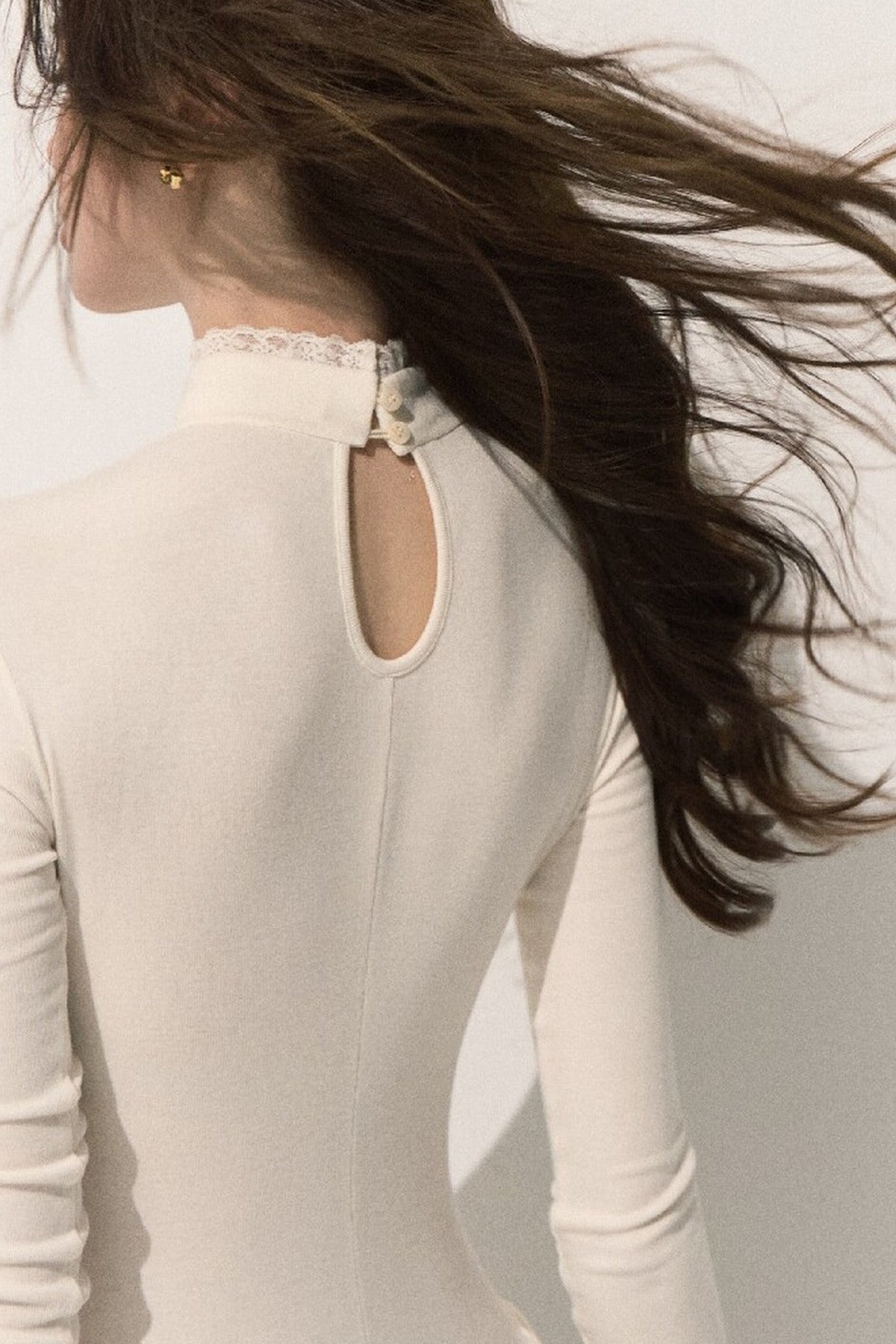 Long-Sleeve High-Neck Knit Dress