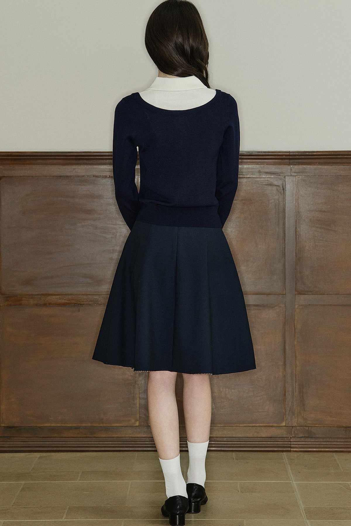 Mid-Waist Bow A-Line Frayed Skirt