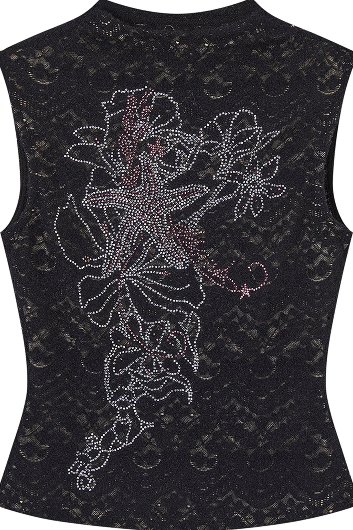 Rhinestone Embroidered Lace Camisole