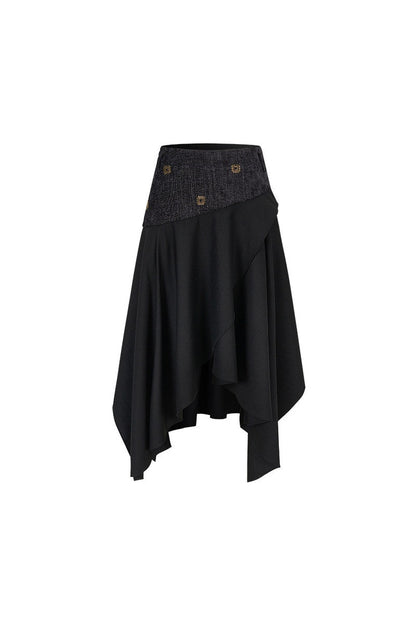 Completo rétro con gilet e gonna con perline