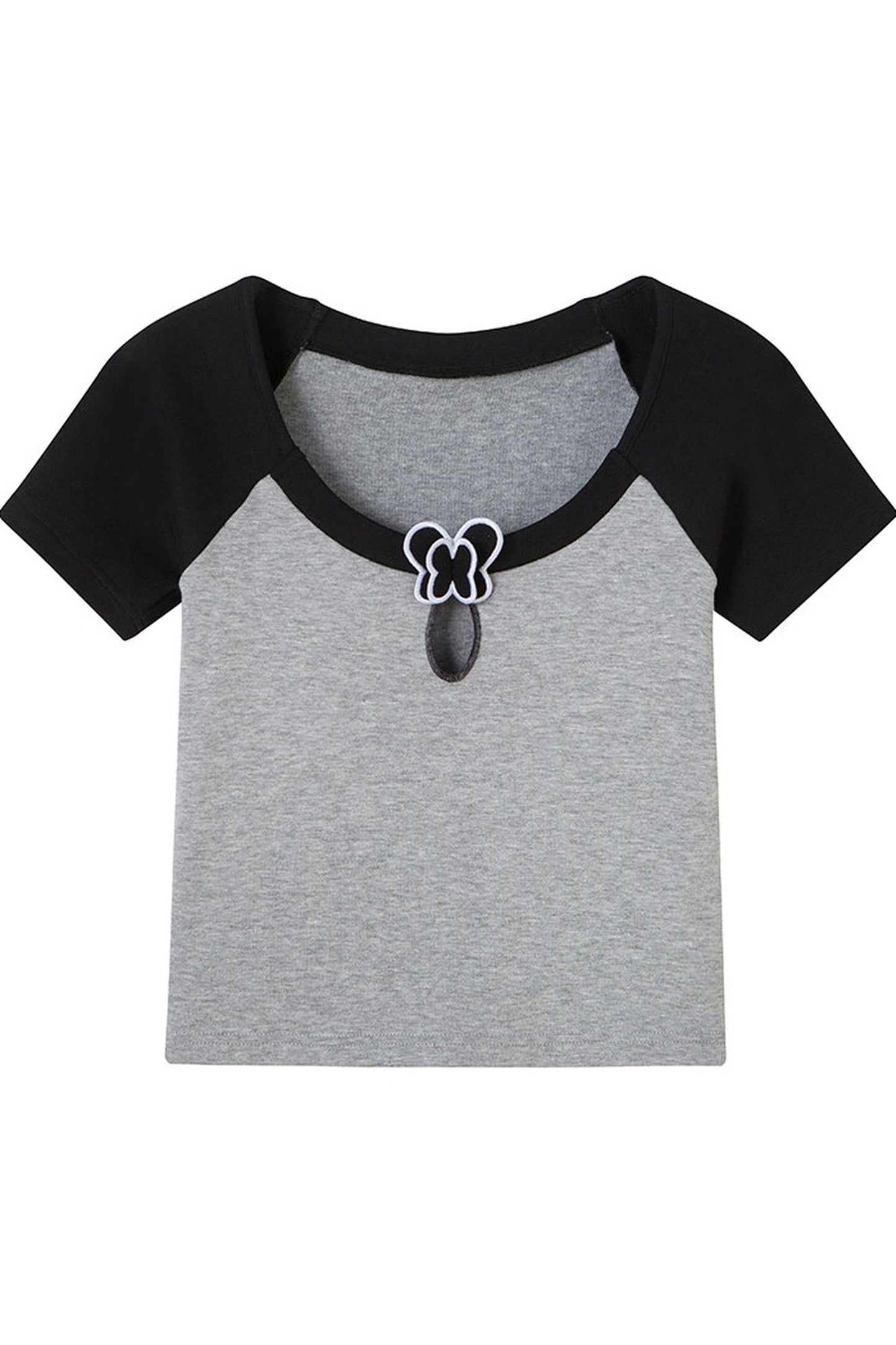 Butterfly Hollow-Out Color-Block Top