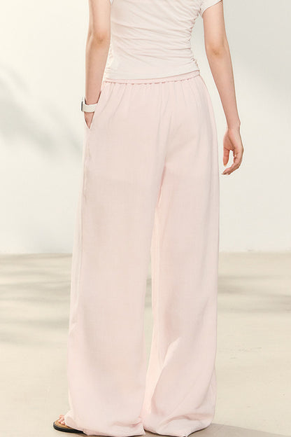 Light Pink Tencel Linen Parachute Pants