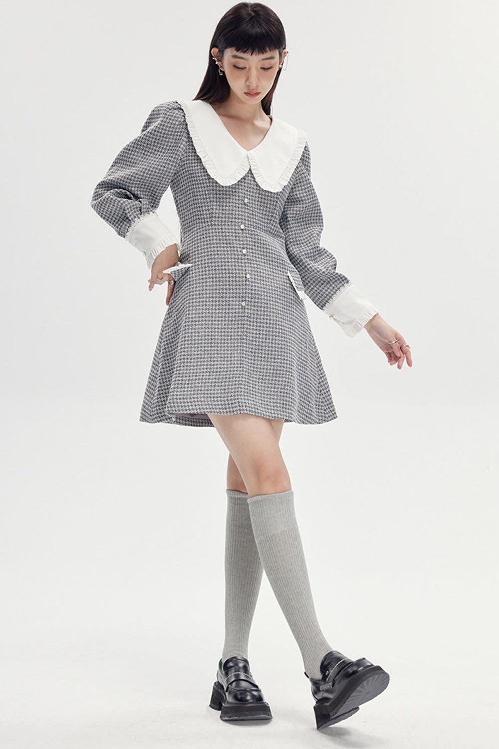 High Waist A-Line Lamb Leg Dress