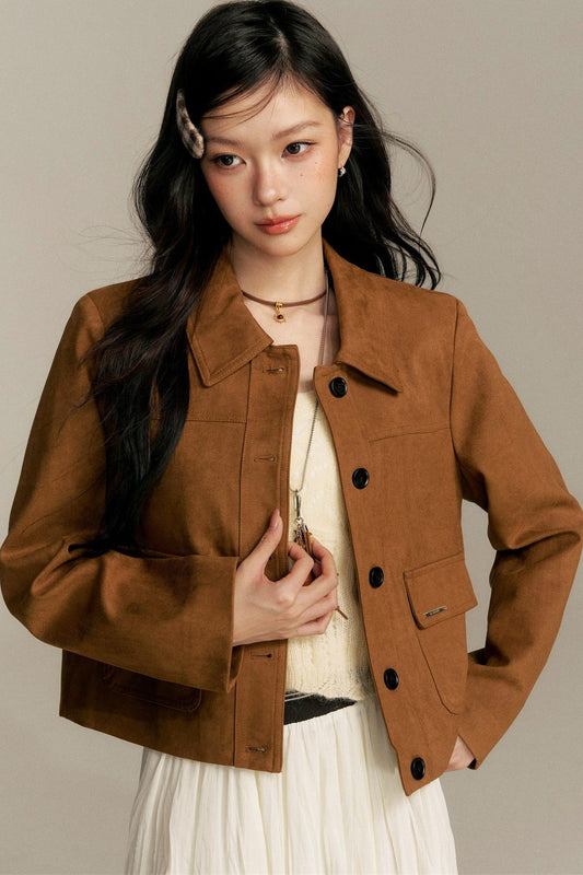 Faux Suede Brown Jacket