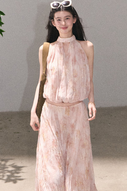 Aromatic Floral Halter Top Set-Up