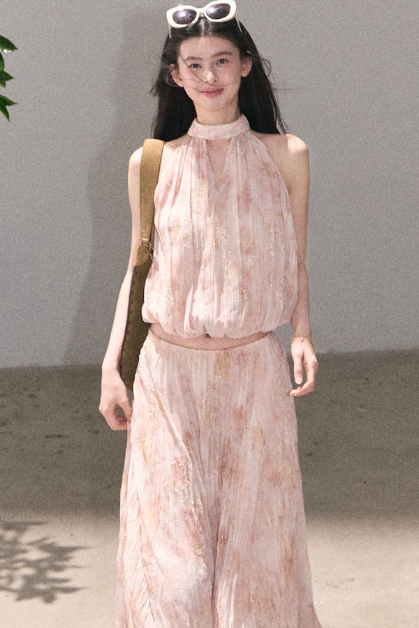 Aromatic Floral Halter Top Set-Up
