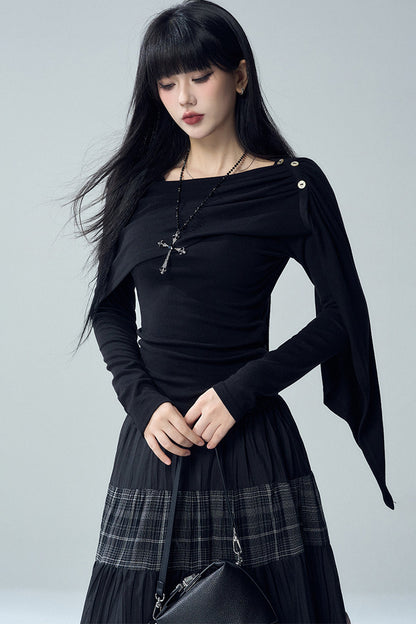 Long Sleeve Cape Shawl Top