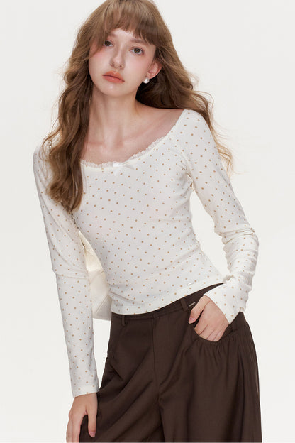 Romantic French Lace Bow Top