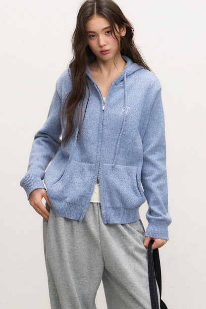 Blue Hooded Jacket and Pants Set-Up
