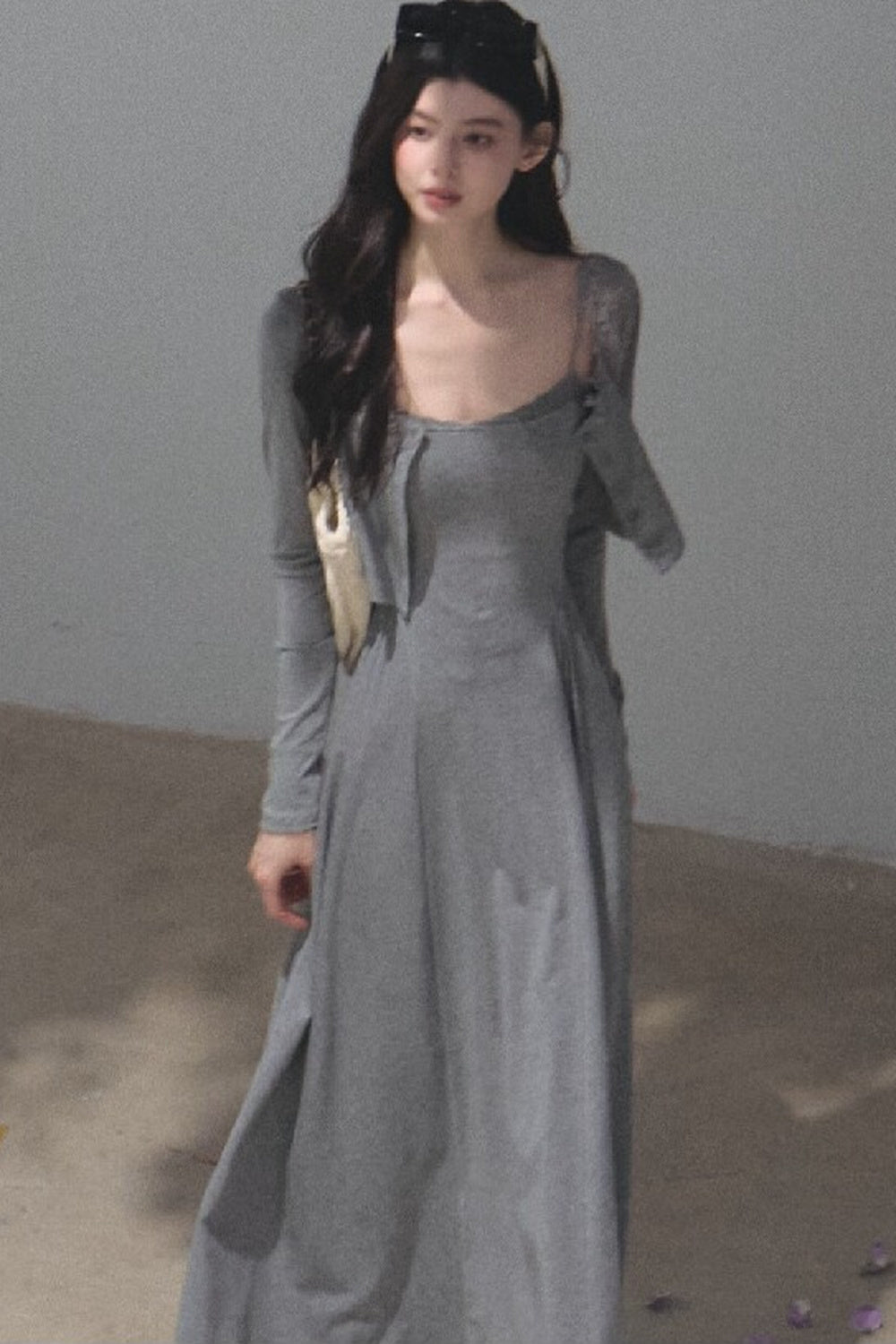 Lyocell Lace Cardigan and Suspender Dress Set