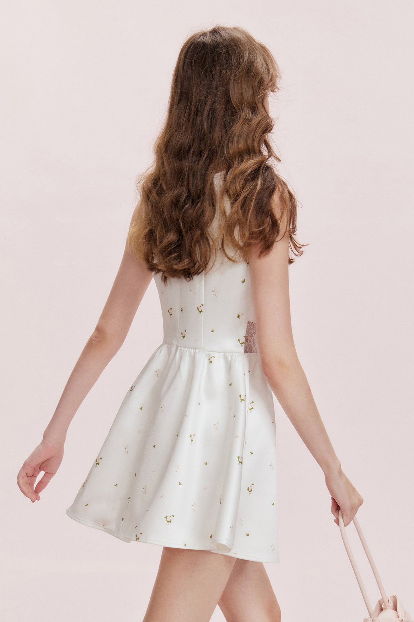 Floral Lace Satin Dress