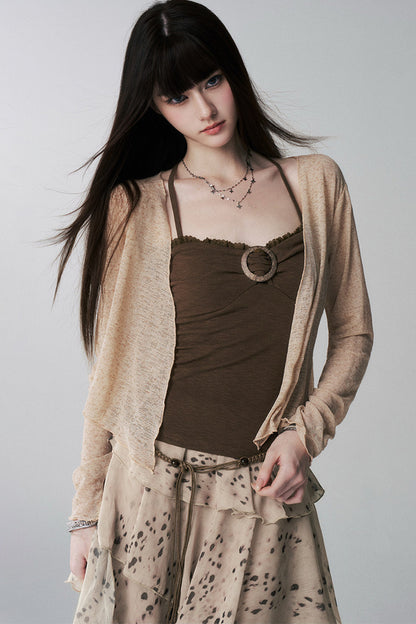 Lightweight Camisole Cardigan Set