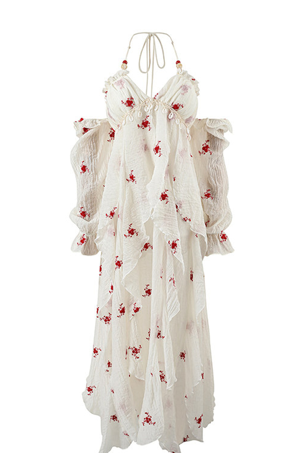 Floral Print Layered-Look Spaghetti Strap Dress