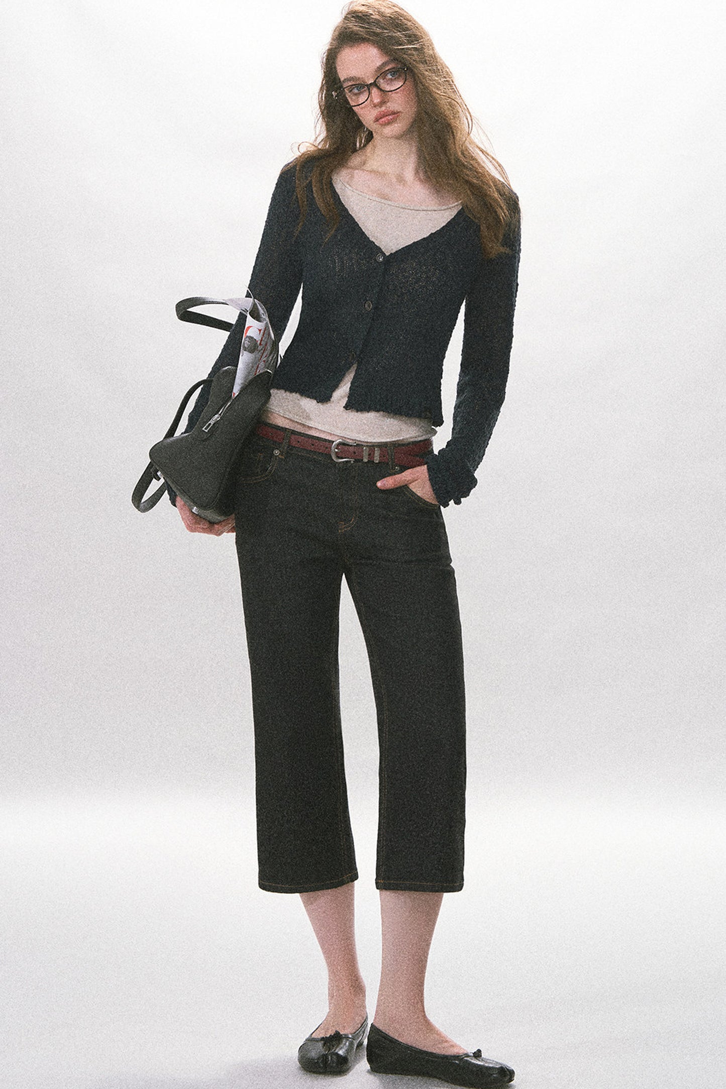 Textured Hollow-Out Knit Cardigan Jacket