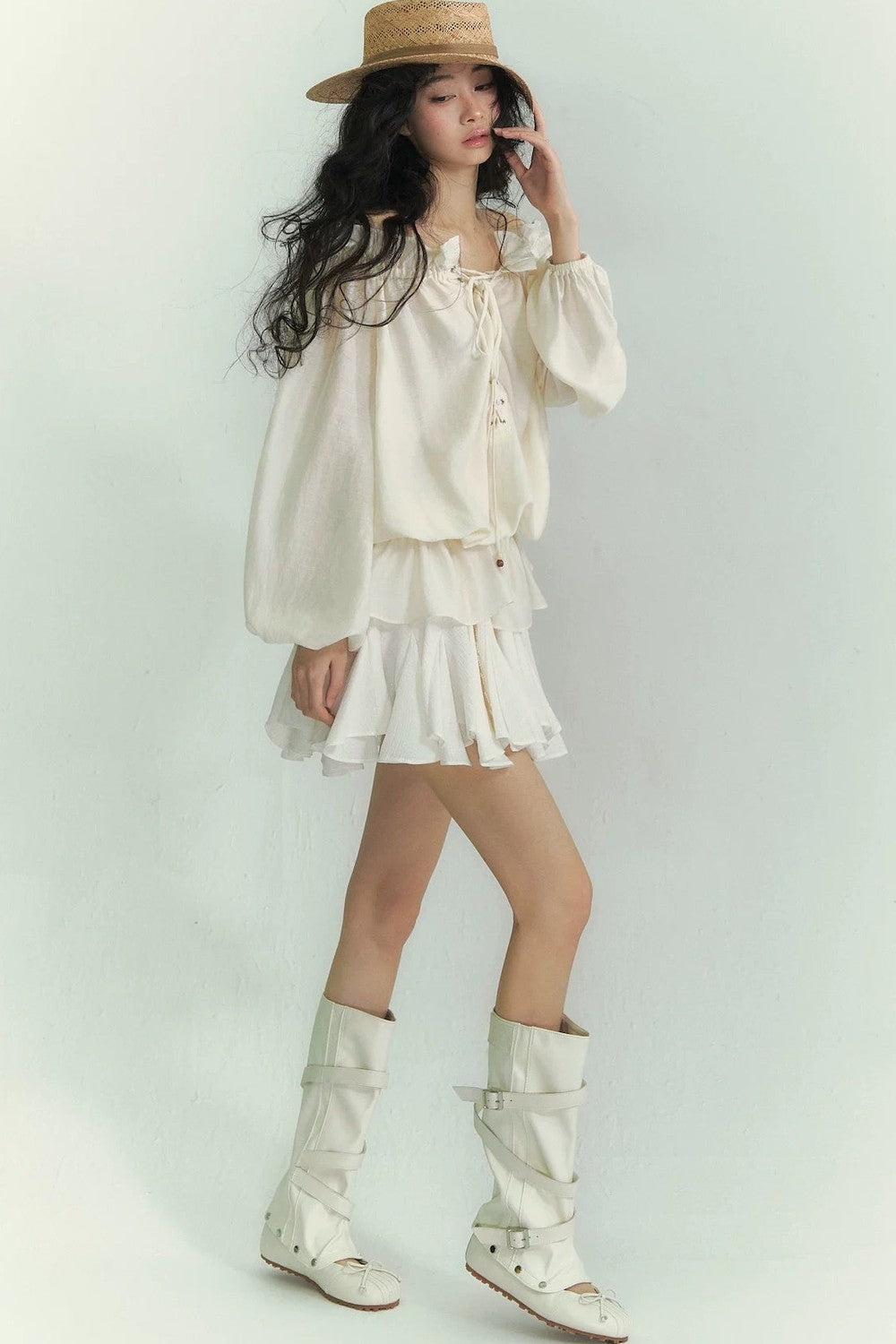 Lace Asymmetrical Leaf Hem Skirt
