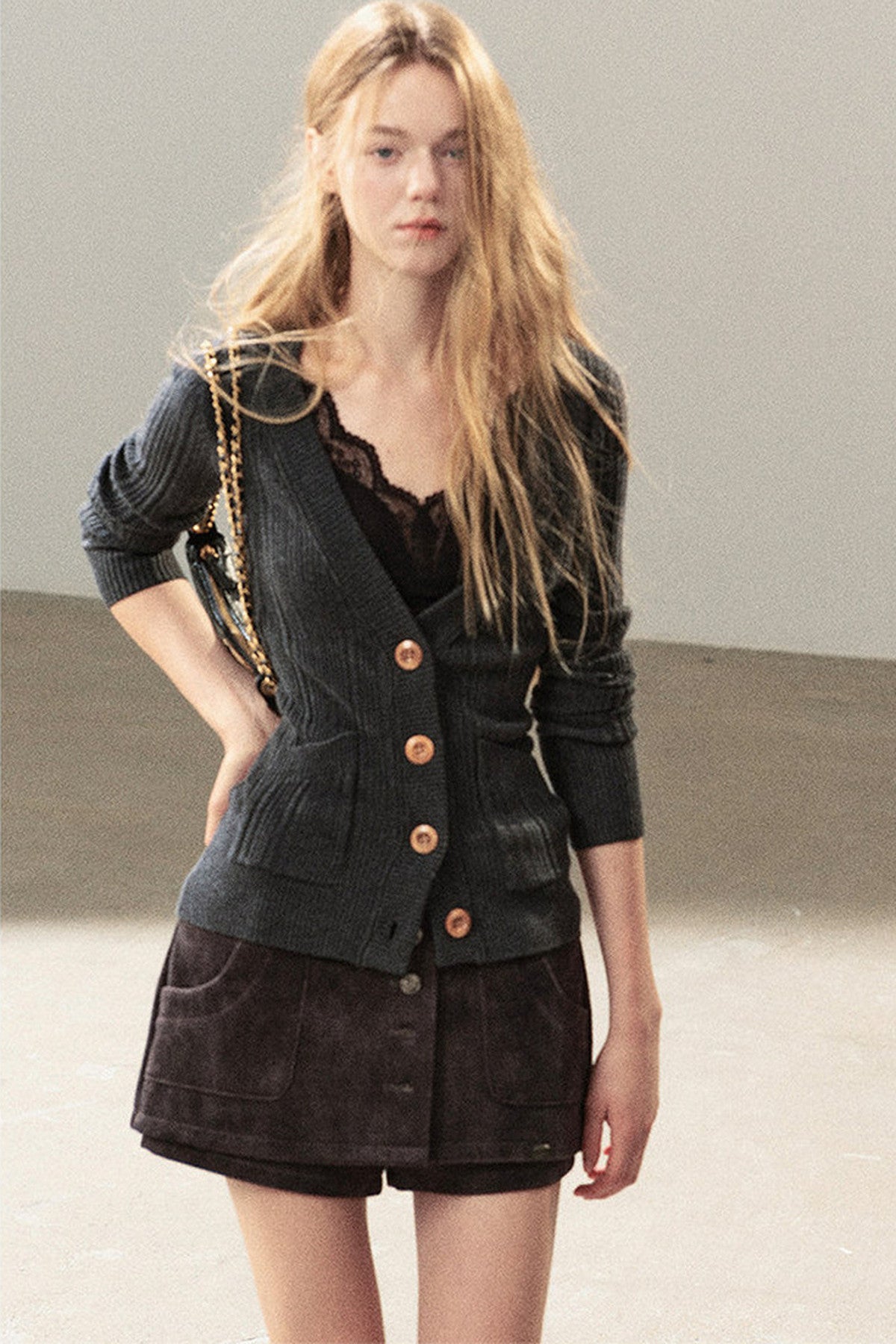 Wild Rose Knitted Cardigan And Vest Set