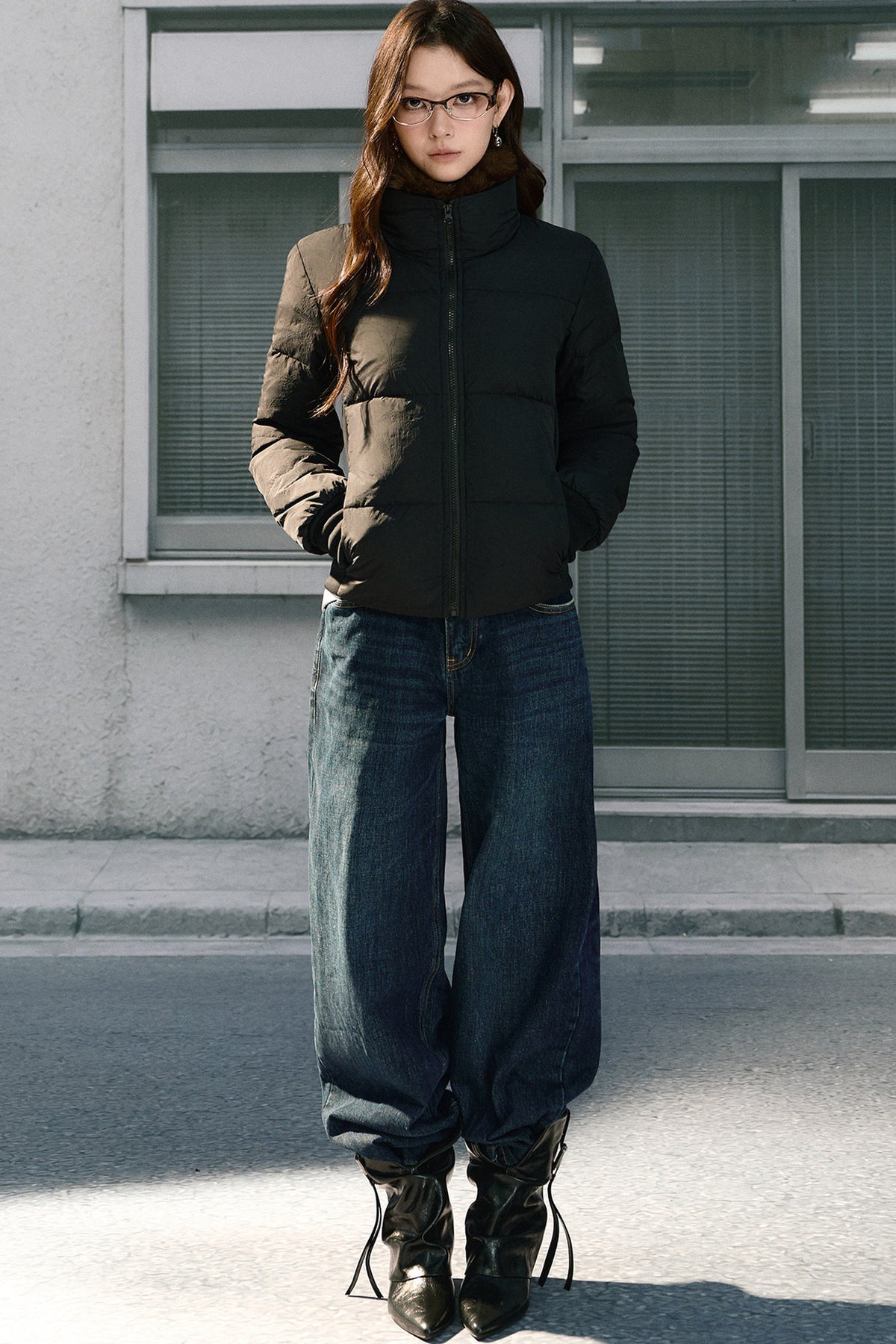 Detachable Fur Collar Short Down Jacket