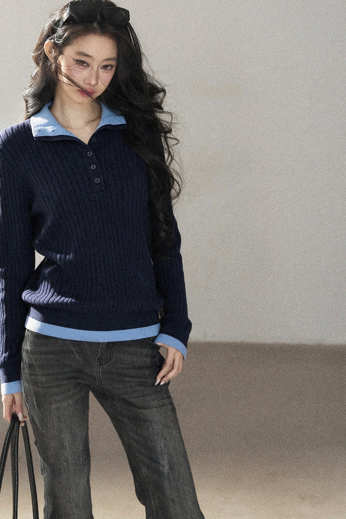 Layered-Look Knit Top Set
