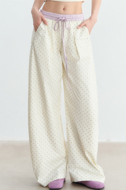 Star Print Wide Leg Pants