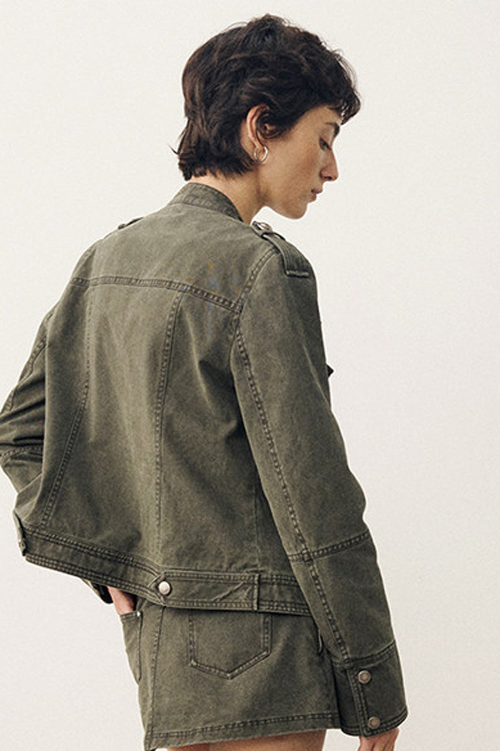 Retro Washed Double-Breasted Jacket