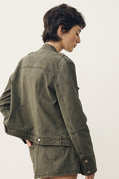 Retro Washed Double-Breasted Jacket