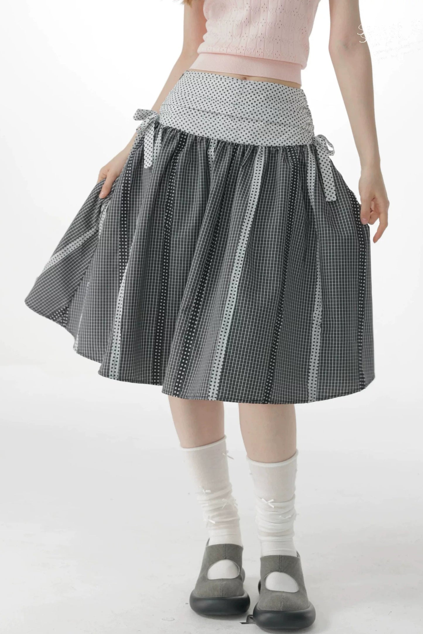 Retro Plaid Patchwork Skirt