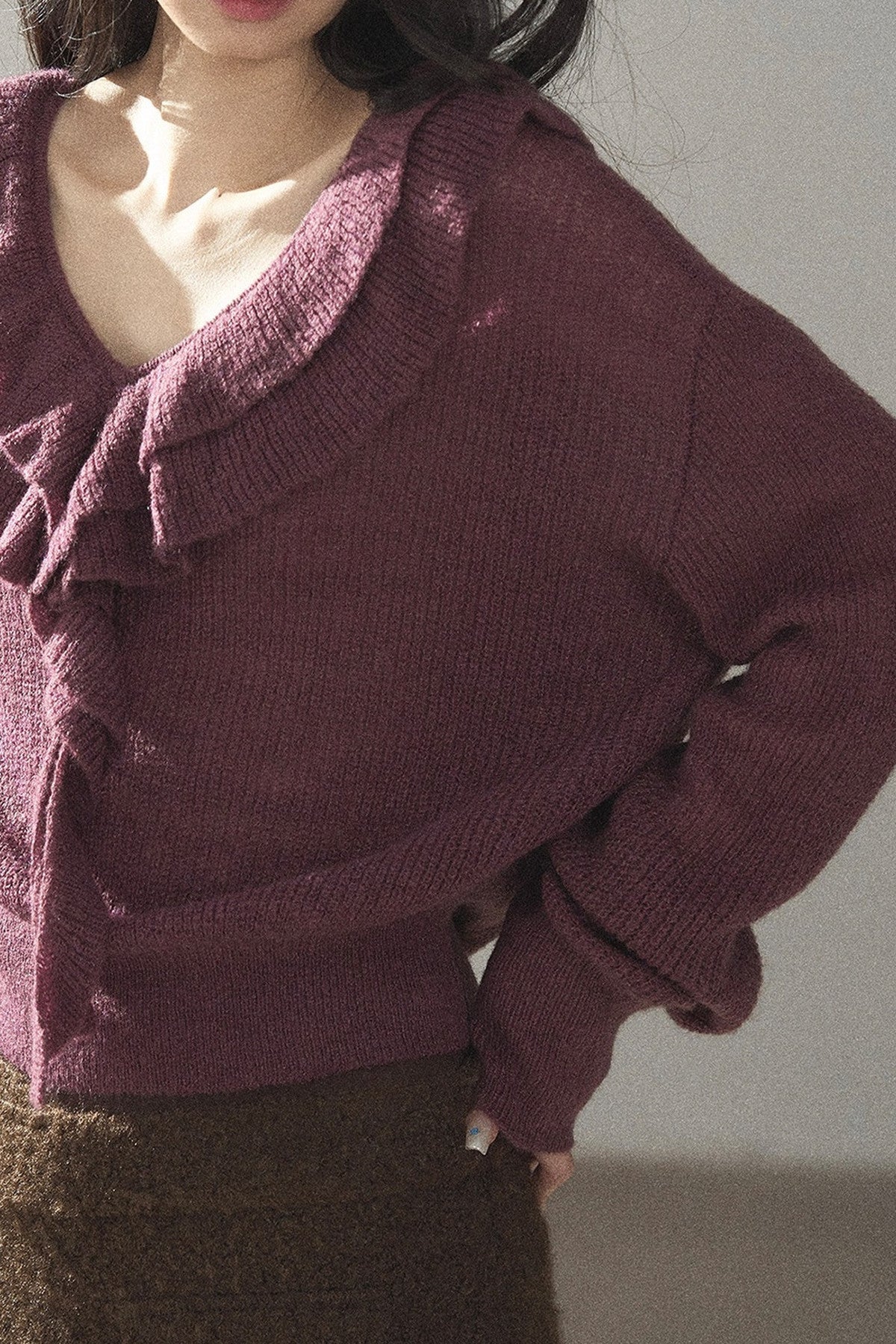 Ruffled Wool Sweater