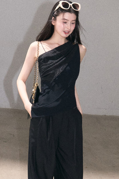 Asymmetrical Shoulder-Cut Tank Top
