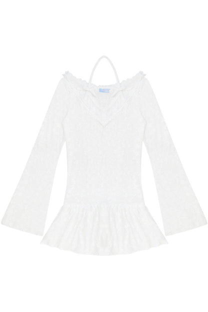 Butterfly Lace V-Neck Dress