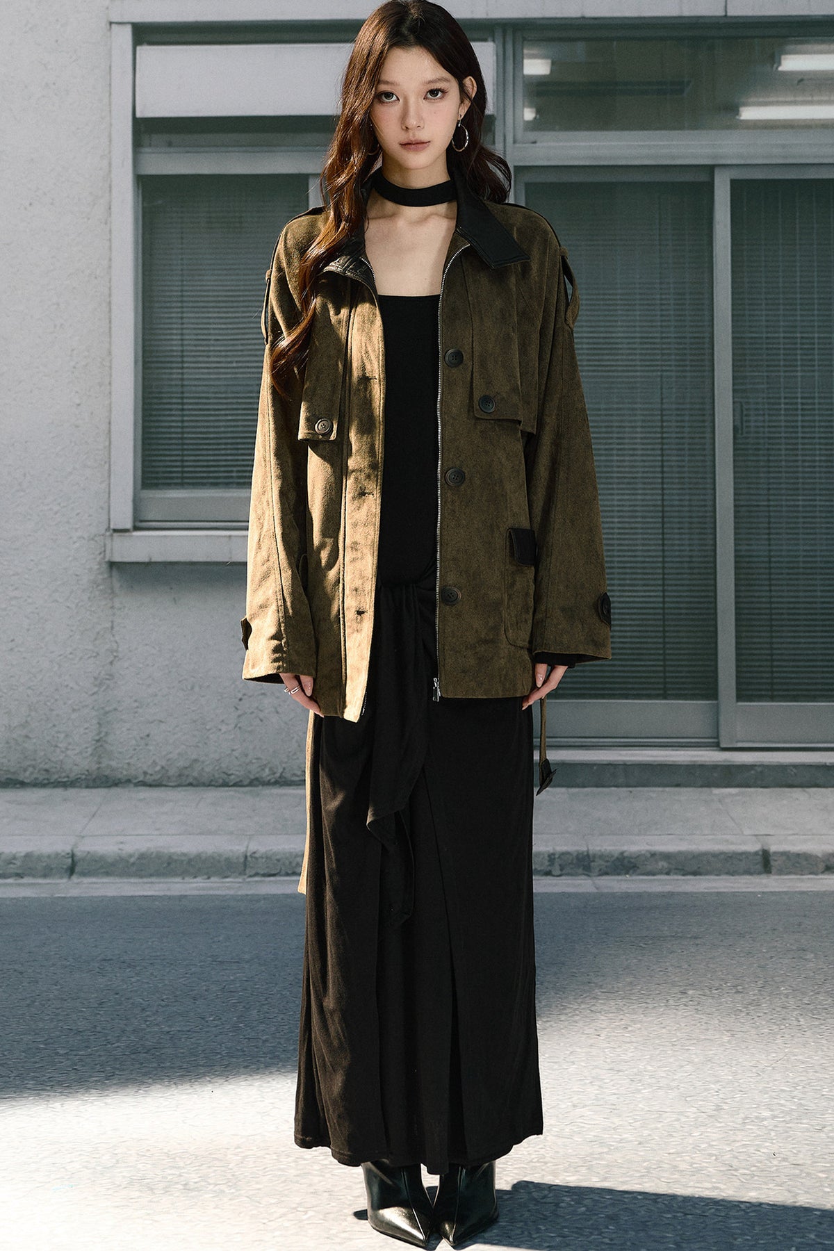 Suede Belted Jacket