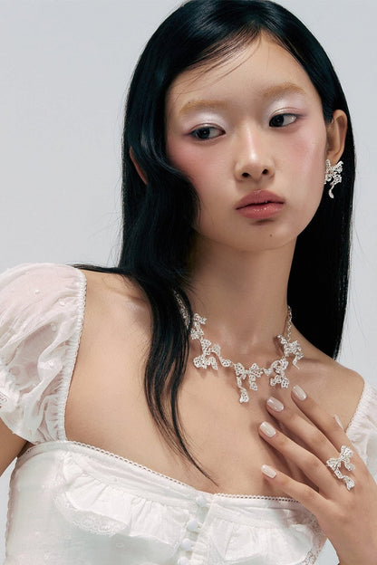 Lace Hollow Bowknot Clavicle Chain