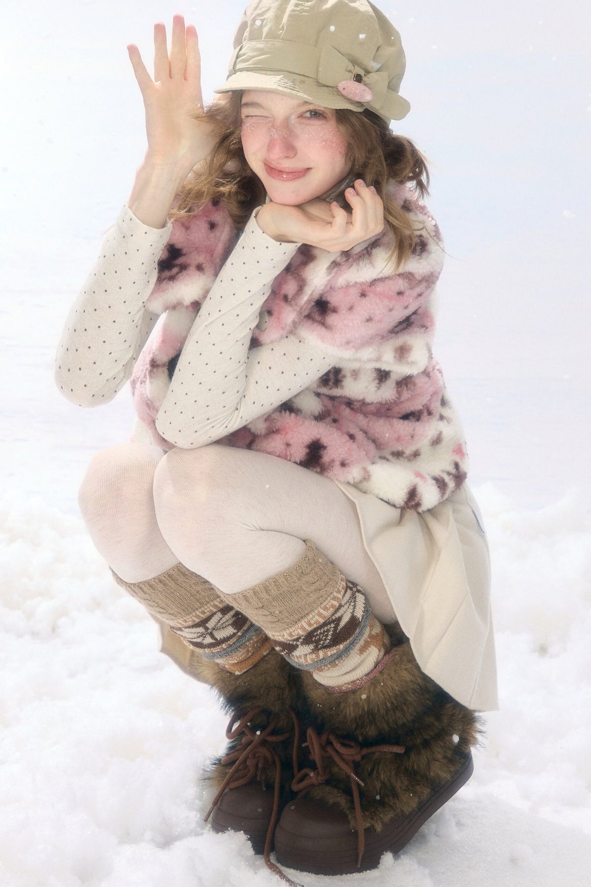 Pink Sherpa Duffle Jacket