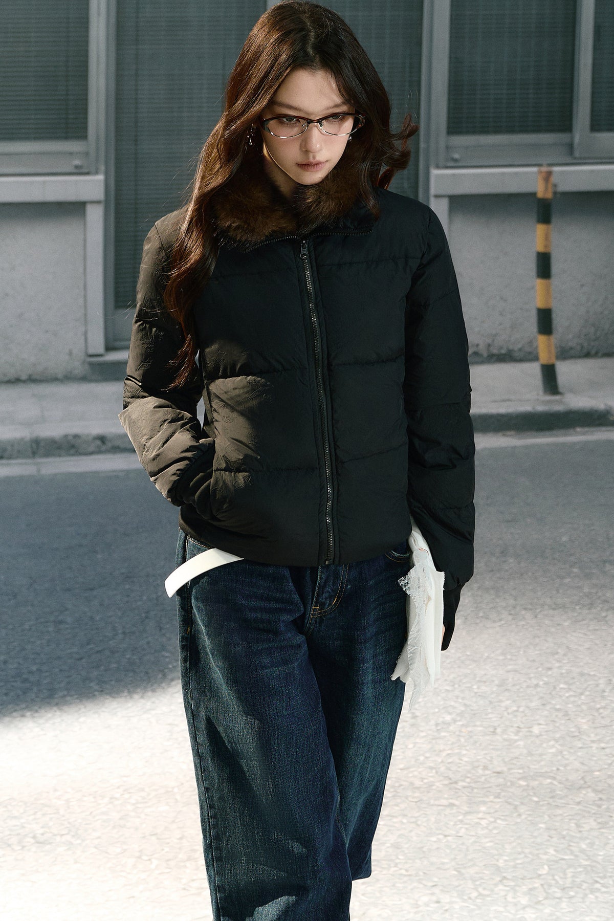 Detachable Fur Collar Short Down Jacket