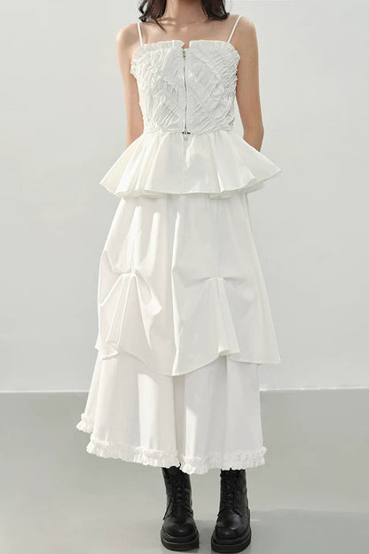 Irregular Pleated A-Line Skirt
